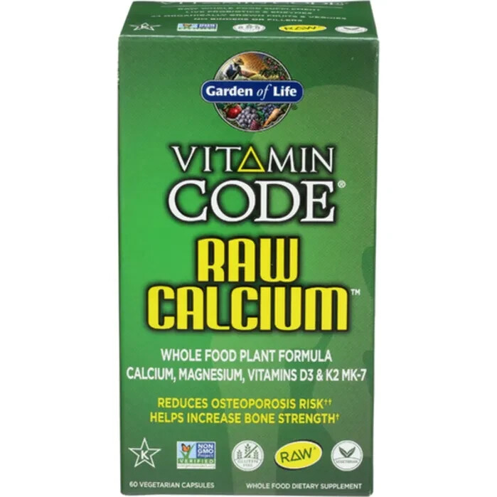 GARDEN OF LIFE VITAMIN CODE RAW CALCIUM 60 VEGETERIAN CAPSULES EXP 04/2026