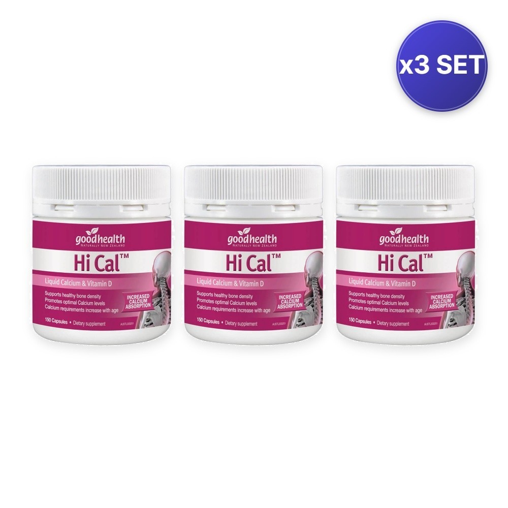 Hi Cal Calcium & Vitamin D (150 Capsules) – 3 Pack