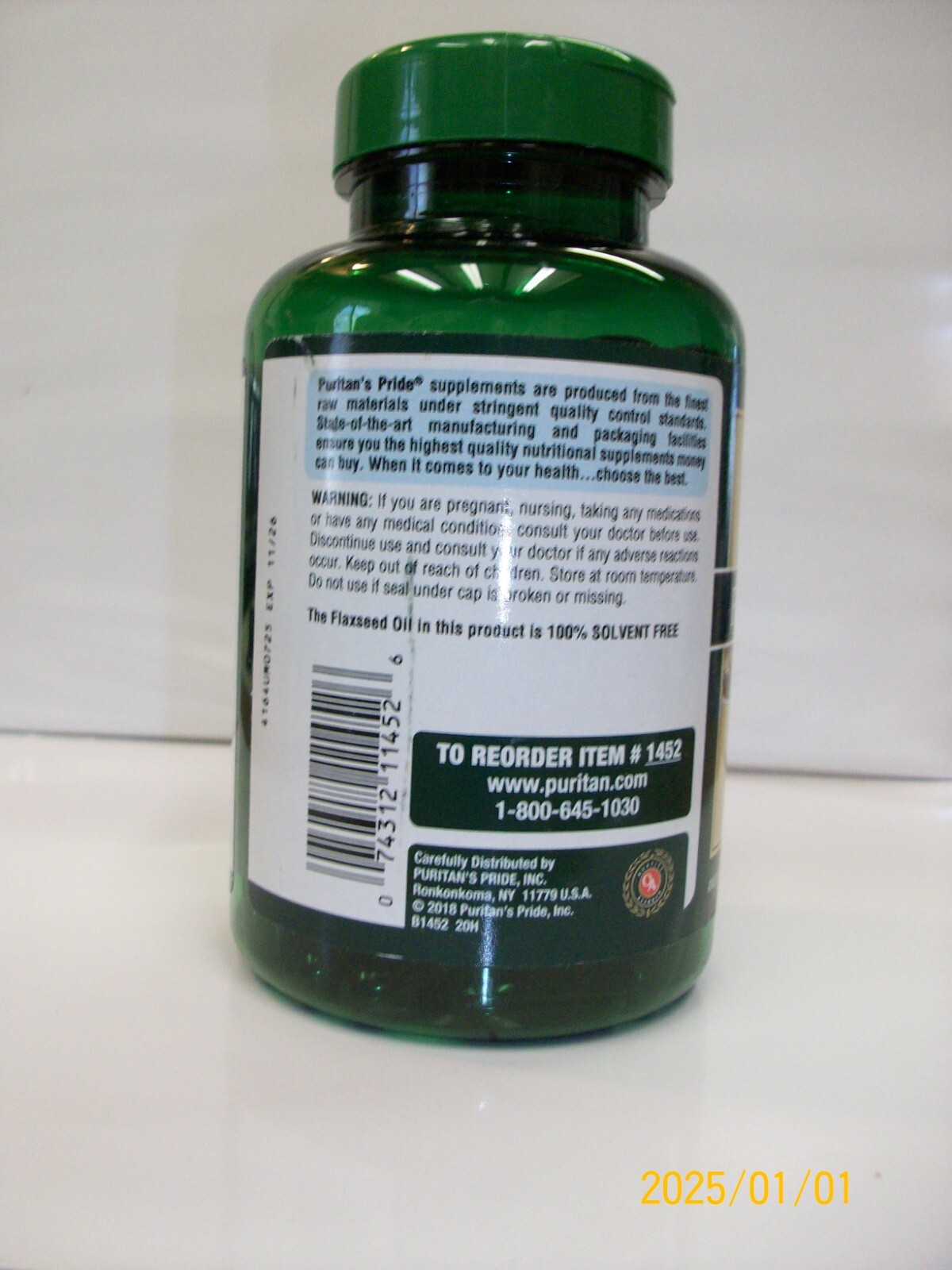Flaxseed Oil Natural/Organic/High Lignan 1,000 mg Omega-3, 6 & 9 120 Softgels