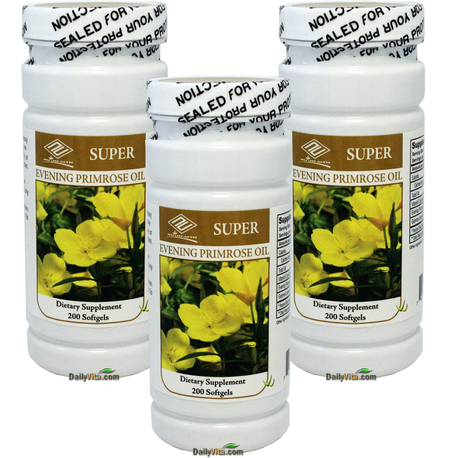 3 x SUPER Evening Primrose Oil 500 mg 200 Softgels