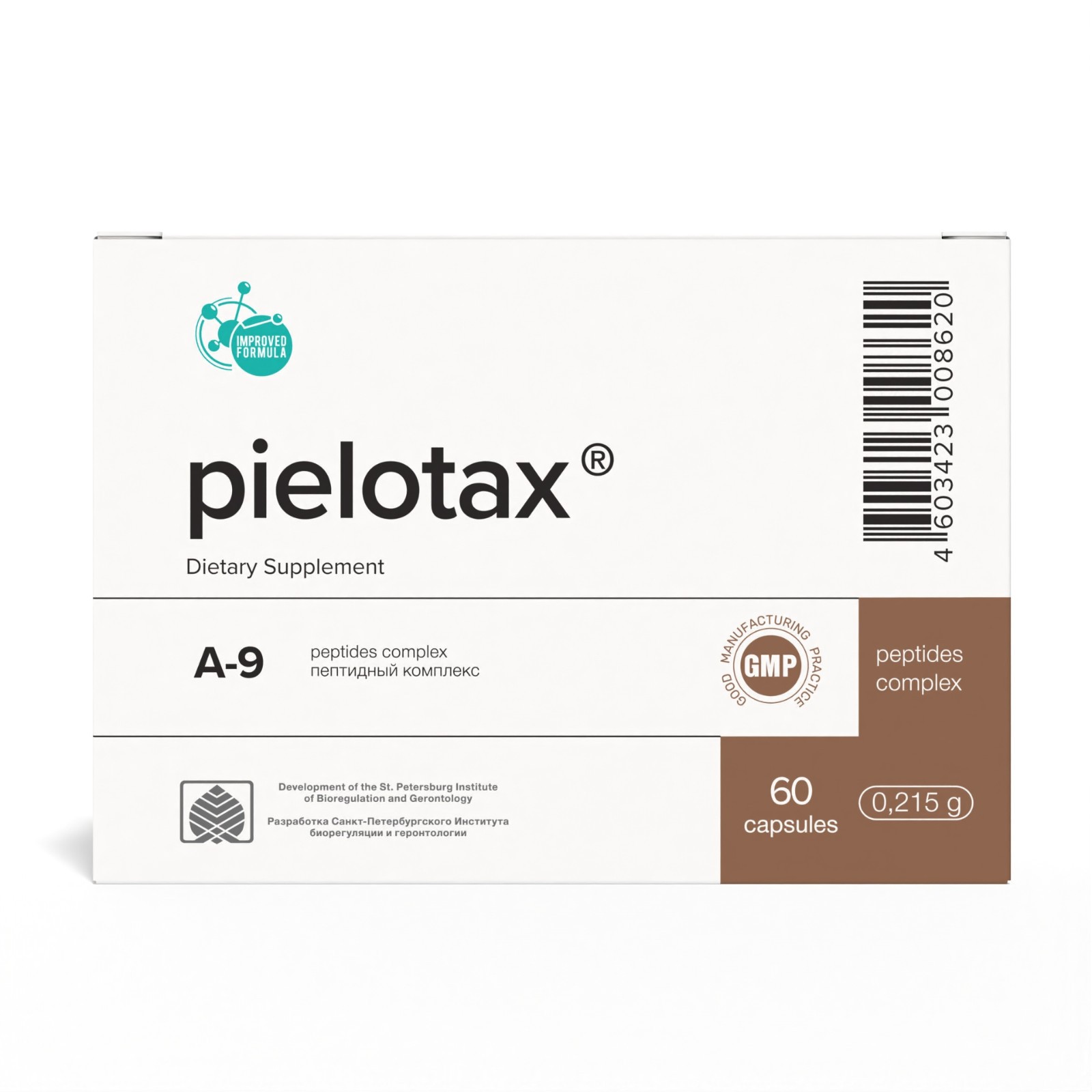 Pielotax A-9 Original Khavinson Natural Kidney Peptide Bioregulator 60 Capsules