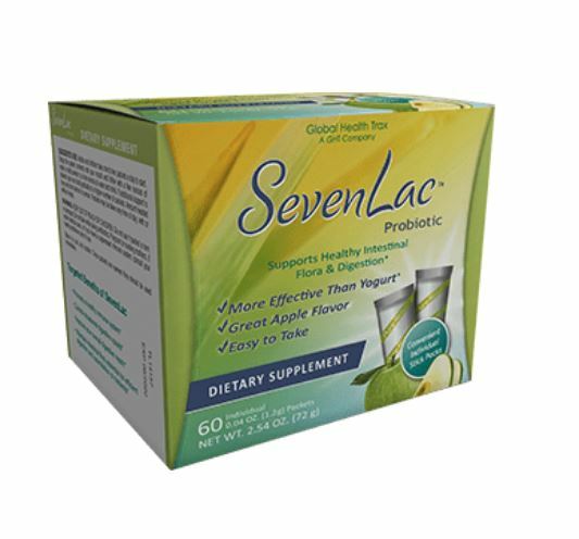 SevenLac Probiotic – by Global Health Trax – 60 Packets – Apple Flavor