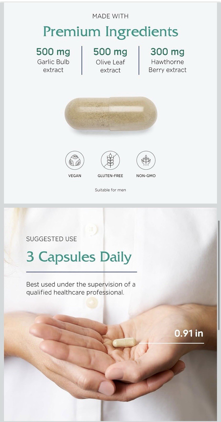 Vitanica VasoBlend Cardiovascular Support Vegan Capsules, 90 Count Exp 07/2027