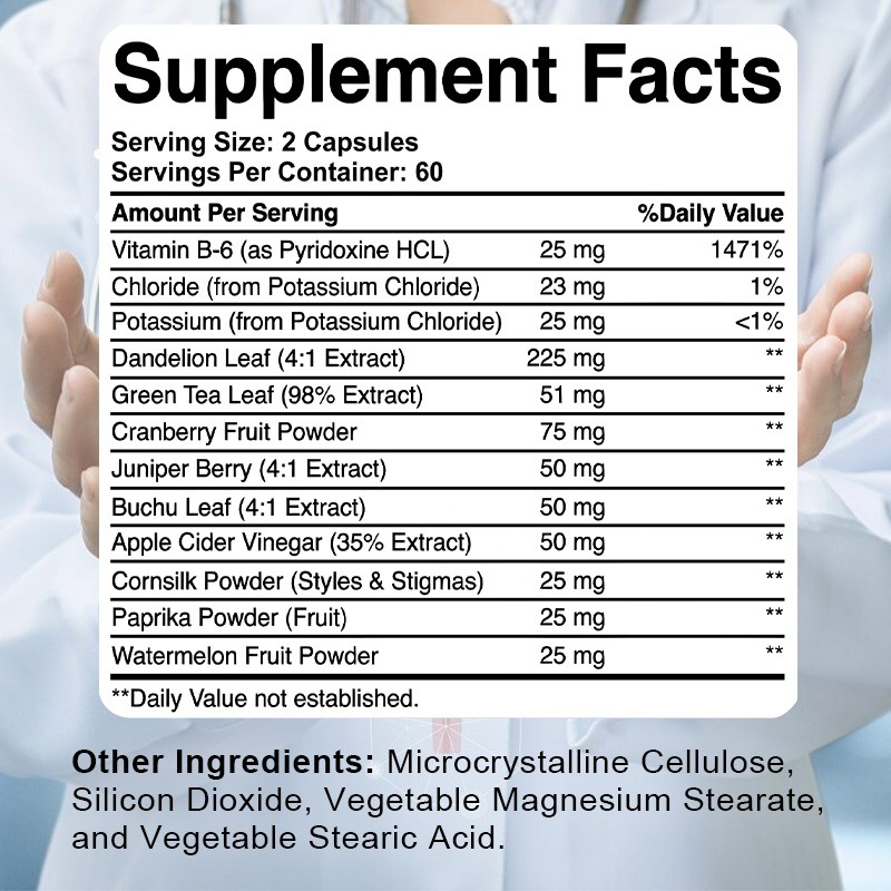Water Away caps Maximum Strength Herbal Diuretic caps for Water Retention