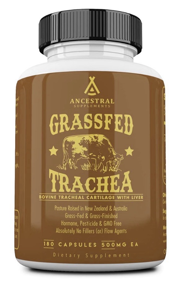 Ancestral Supplements Trachea Grass Fed Beef Pasture Raised 180 Capsules