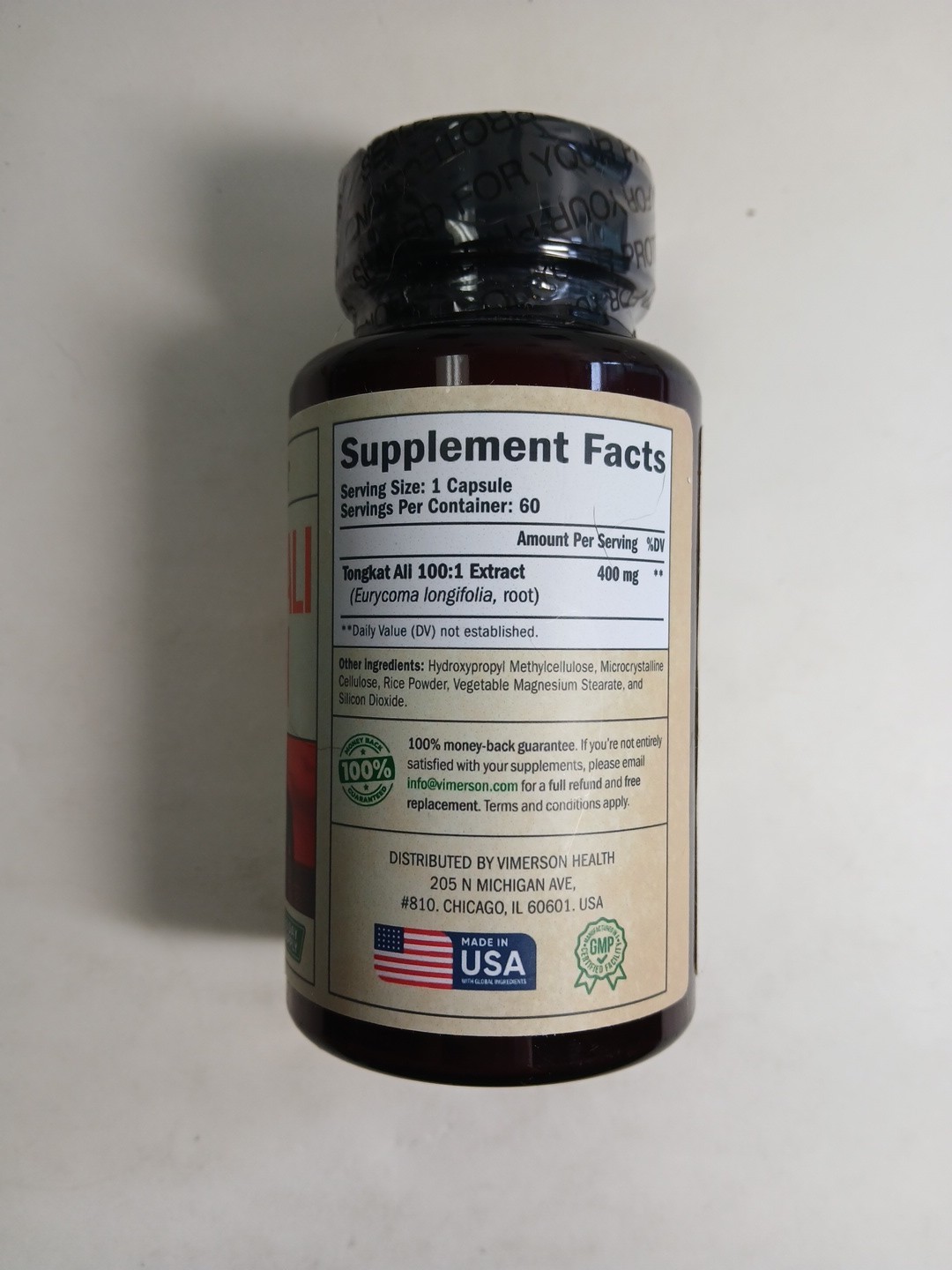 Vimerson Tongkat Al 400mg – 60 Vegan Capsules Exp: 06/2026 Health & Verility