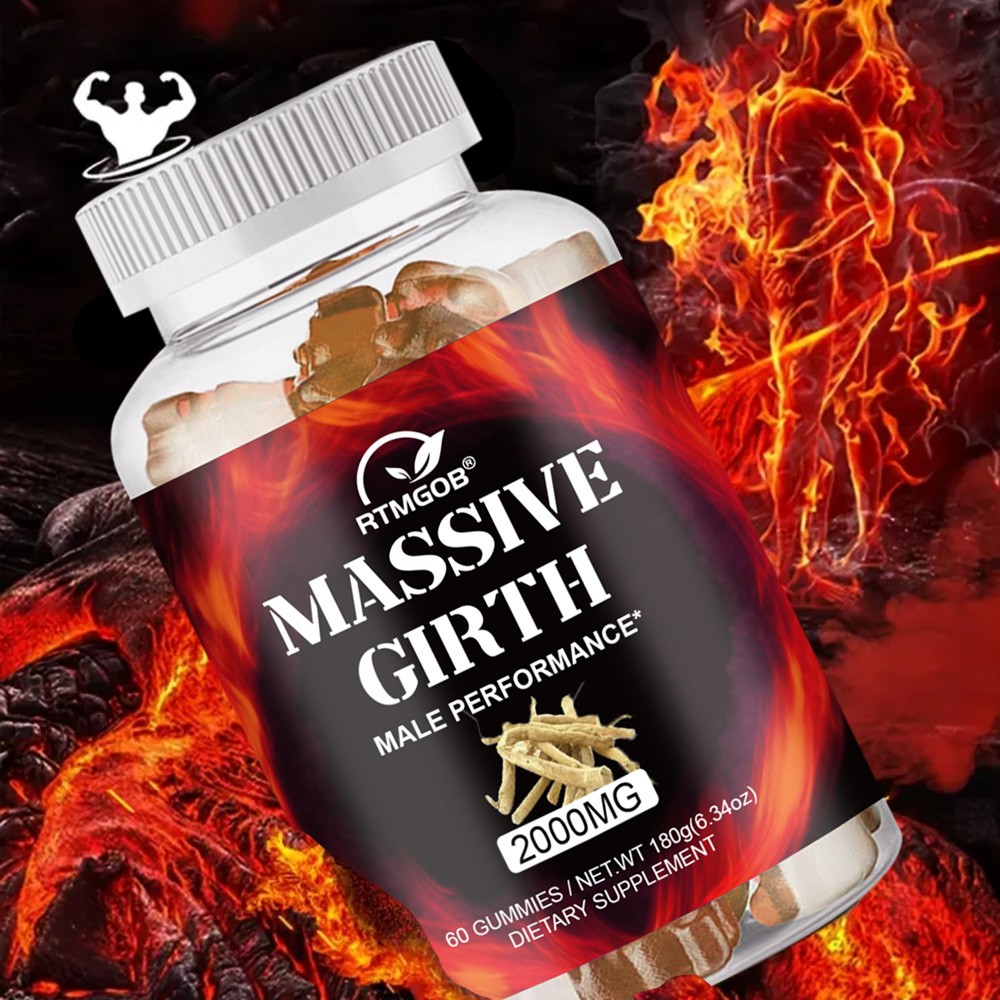 Massive Girth Performance Gummies, 2000mg, 60 Count for Men,s Vitality Support