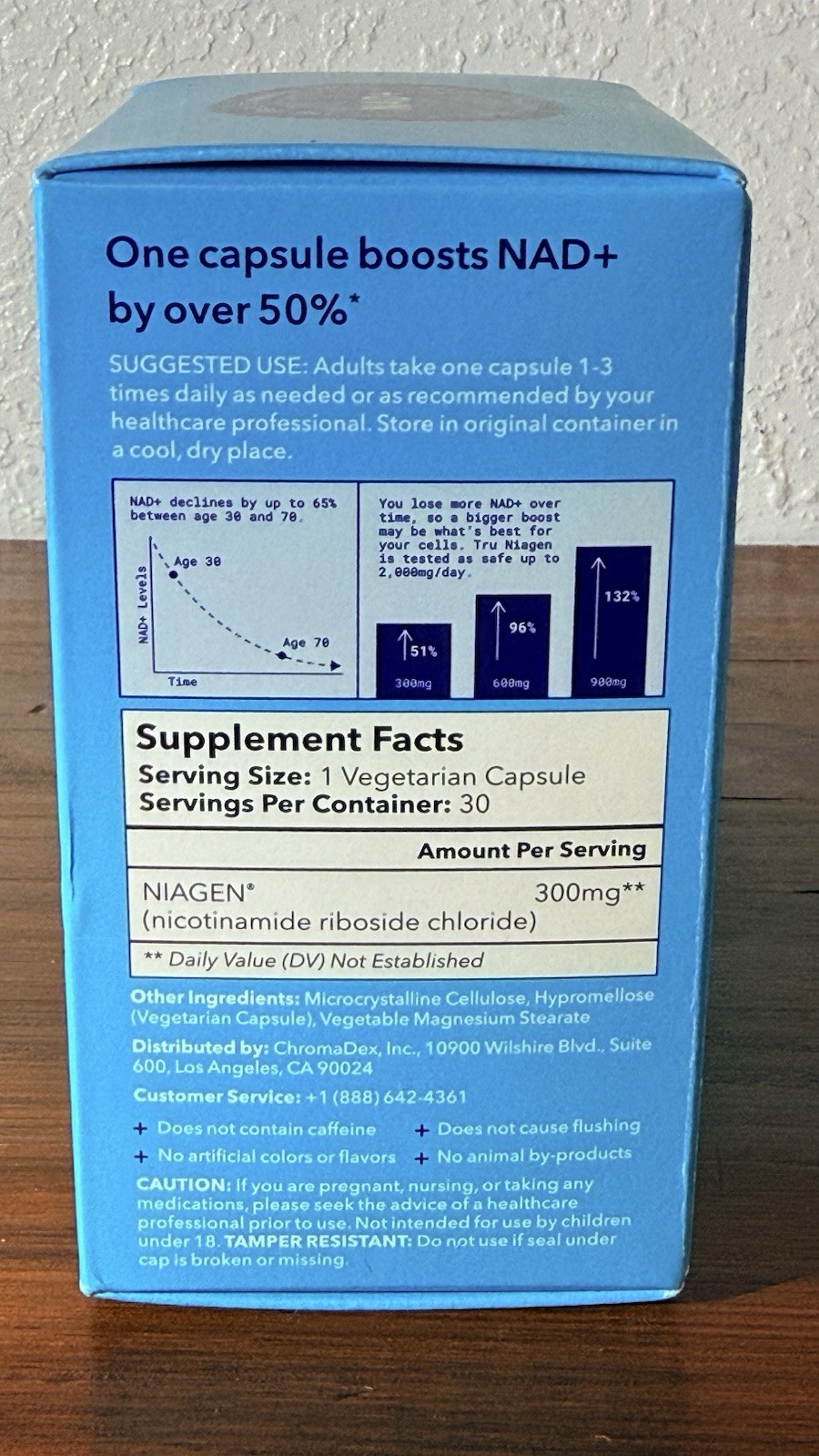 Tru Niagen Nicotinamide Riboside NR 300mg 30ct Vegetarian Caffeine-Free