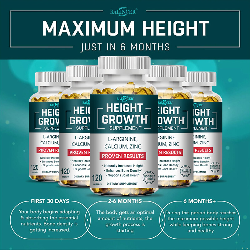 Height Growth Supplement Contains Calcium and Zinc, All Natural