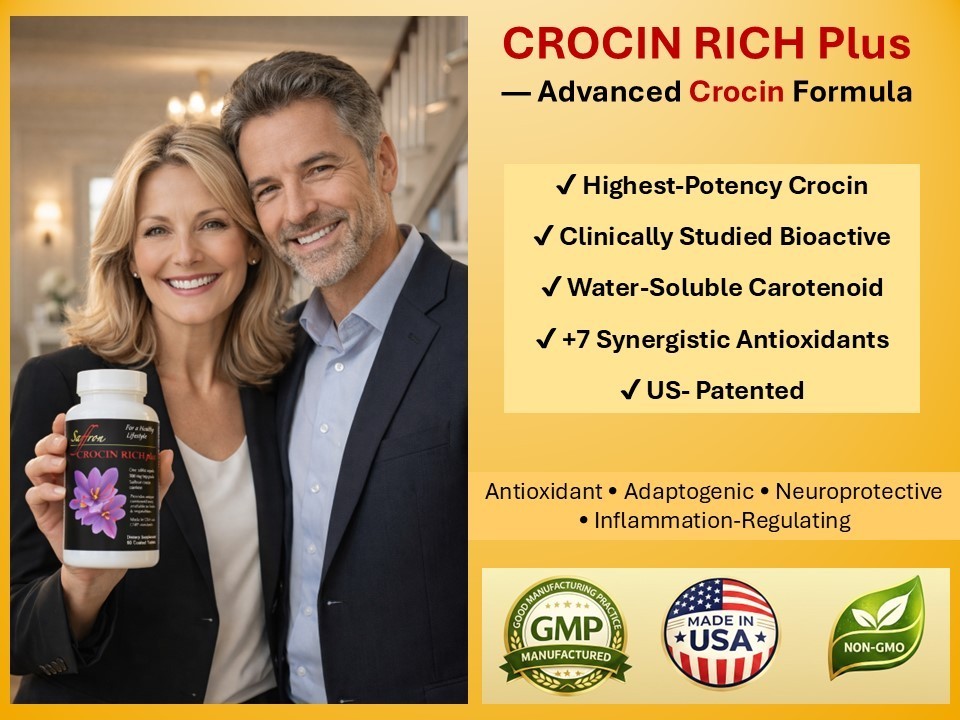 CROCIN RICH plus – for memory, mood, and brain health – 60ct/bottle for 2 months