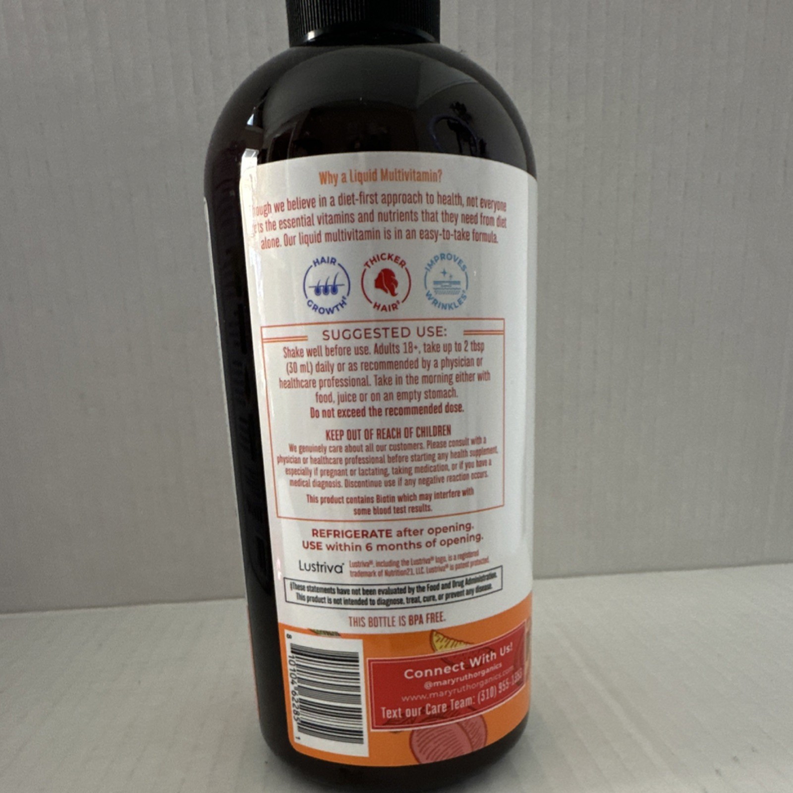 MaryRuth’s Liquid Multivitamin Hair Growth Anti-Aging Peach Mango 15.22 fl oz