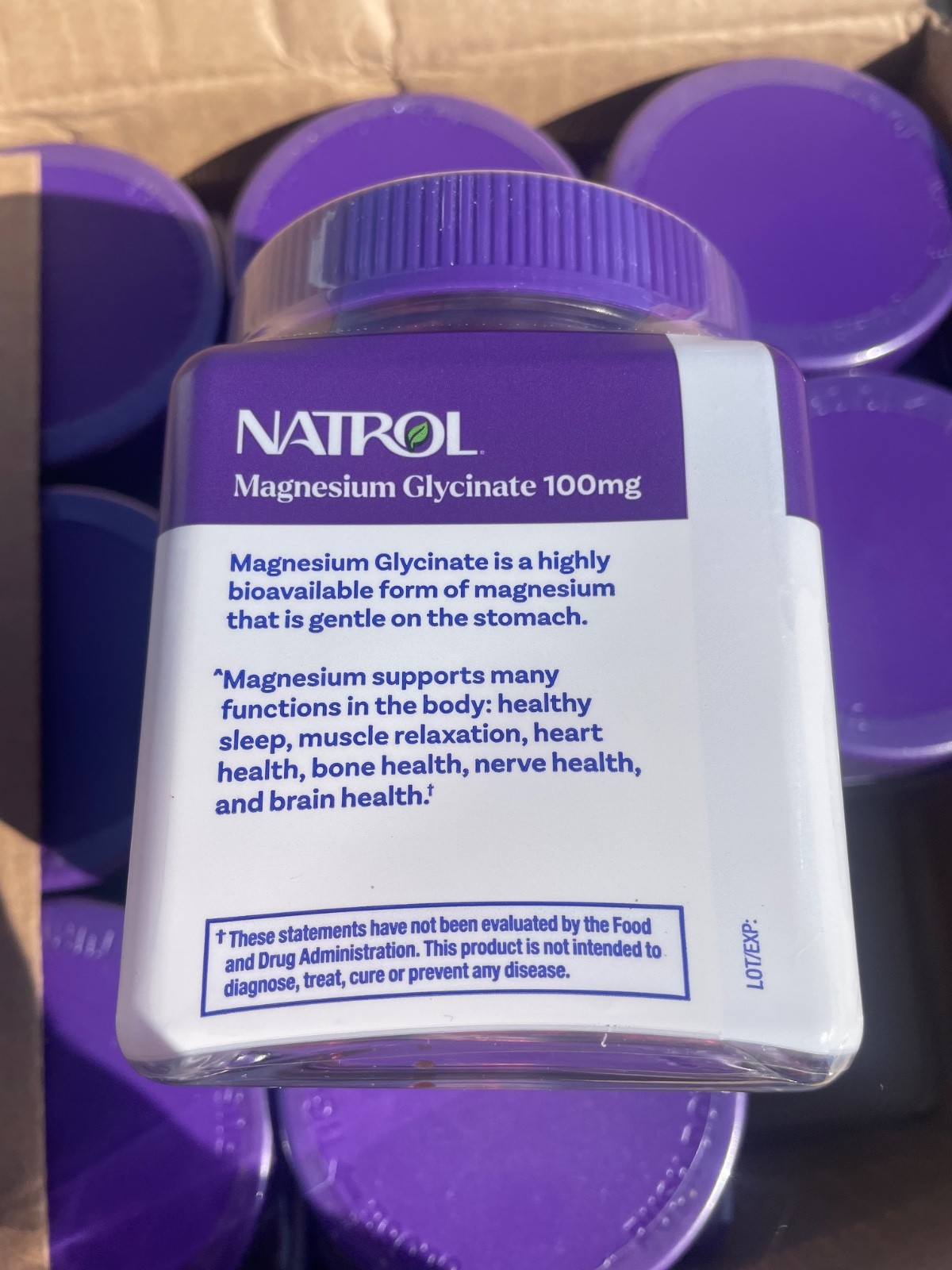 Natrol Magnesium Glycinate Supplements 100mg, Cherry Lemon Soft Chews x 12 jars