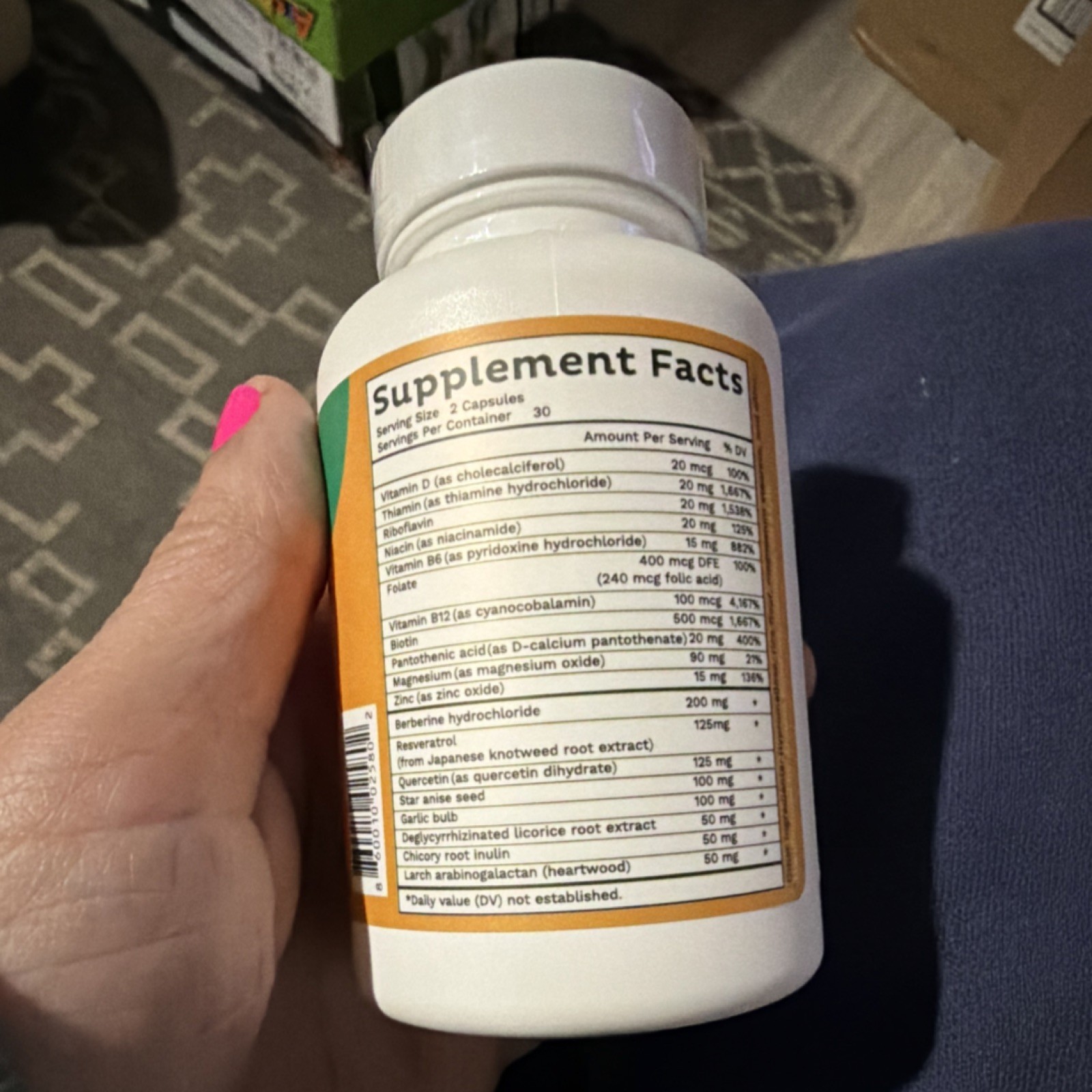 emma Dietary Supplement Vitamin D Berberine Resveratrol 60 Capsules Exp 10/2027