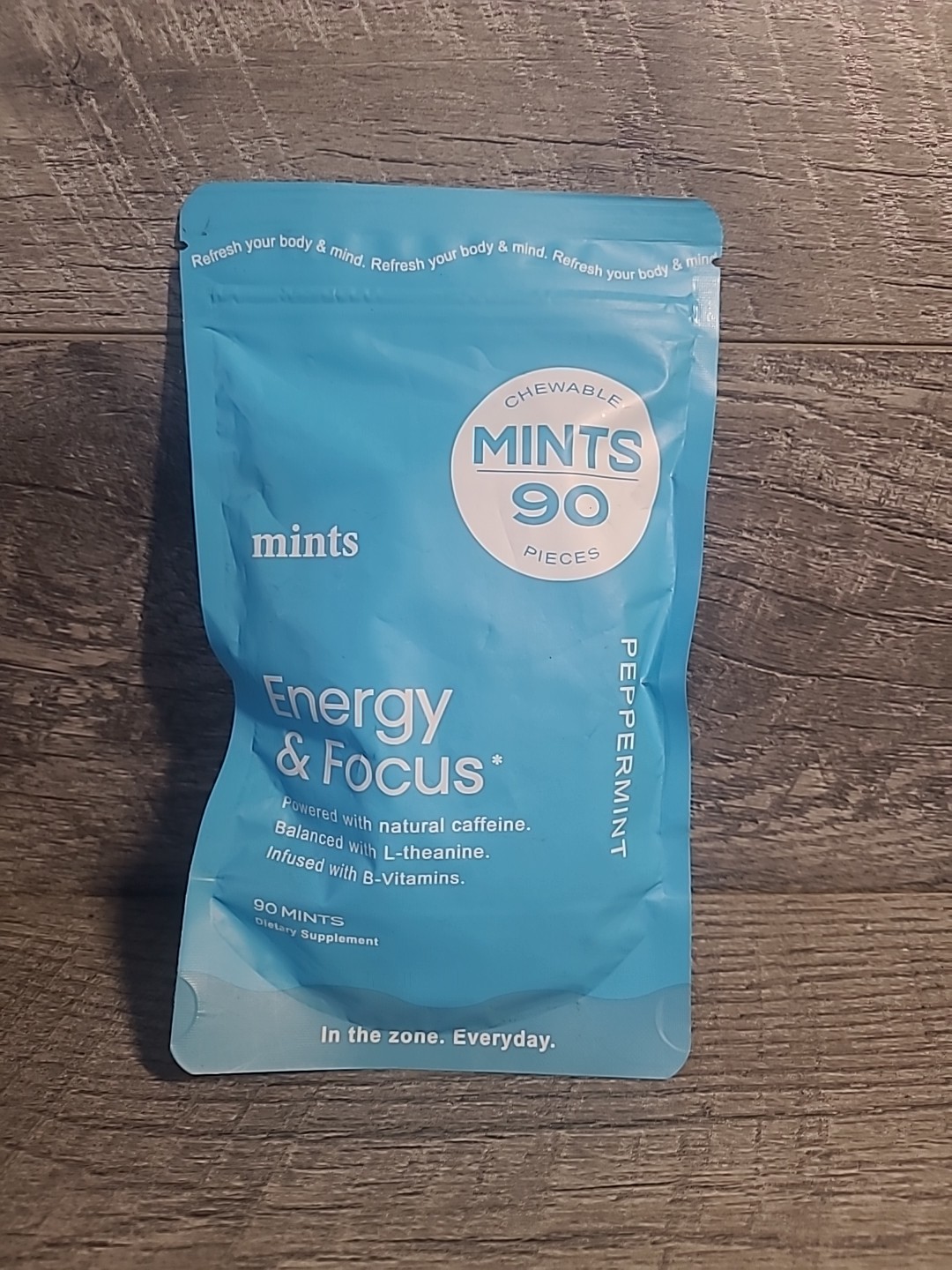 Mints Energy & Focus Caffeine 90 Pieces Dietary Supplement • Peppermint • 1/2027