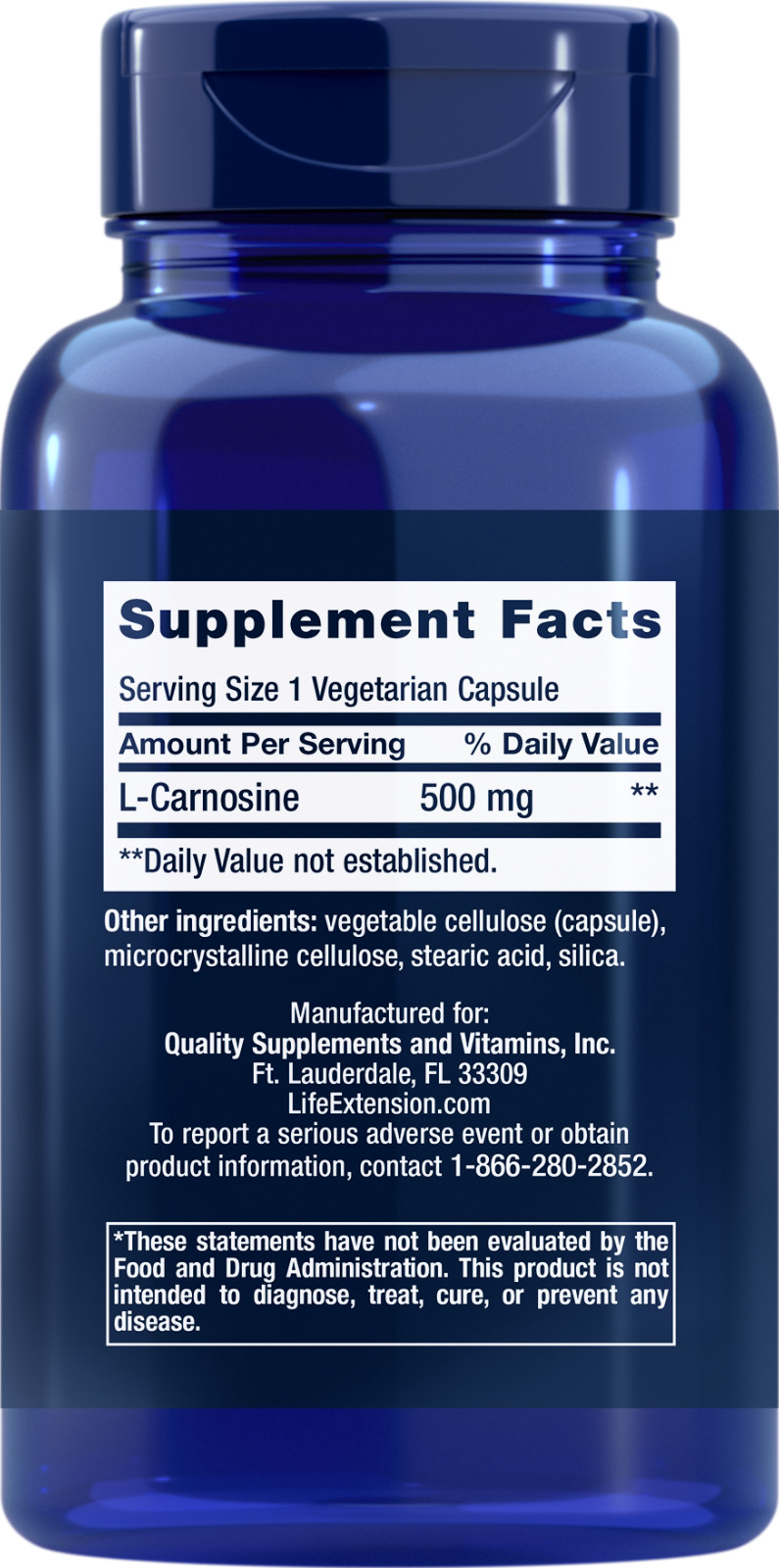 Life Extension CARNOSINE 500 MG 60 CPASULES