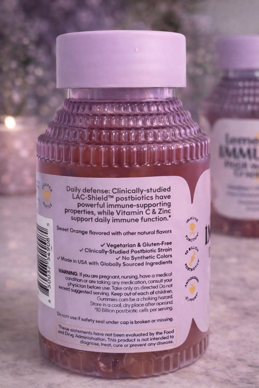 lemme Immunity Daily Wellness Gummies Vitamin C, D3, Zinc | 60 Gummies