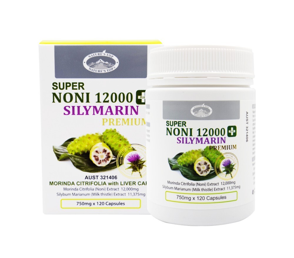 Nature’s Top Super Noni 12000 + Silymarin 120 Capsules (Made in Australia)