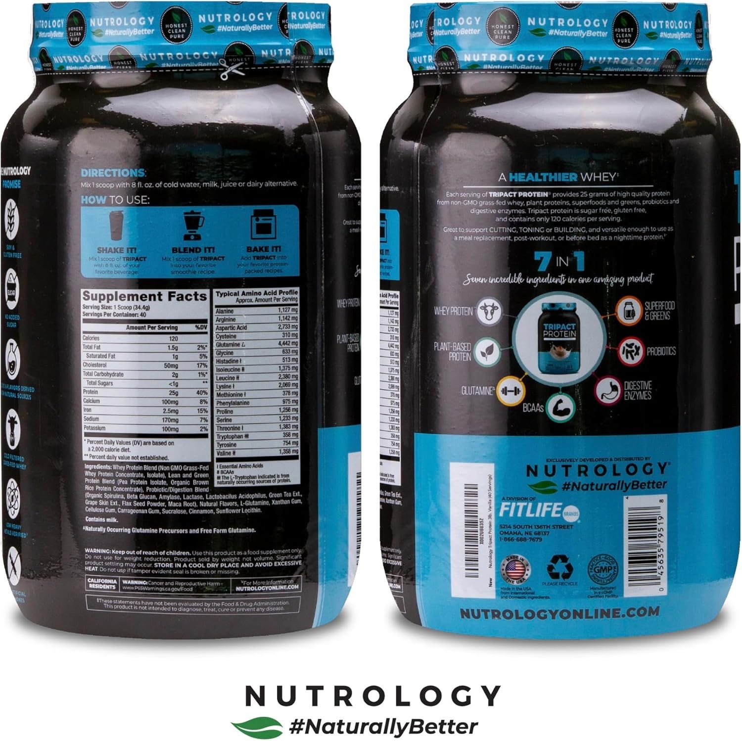 Tripact Protein – Vanilla Latte & Cinnamon (40 Servings)