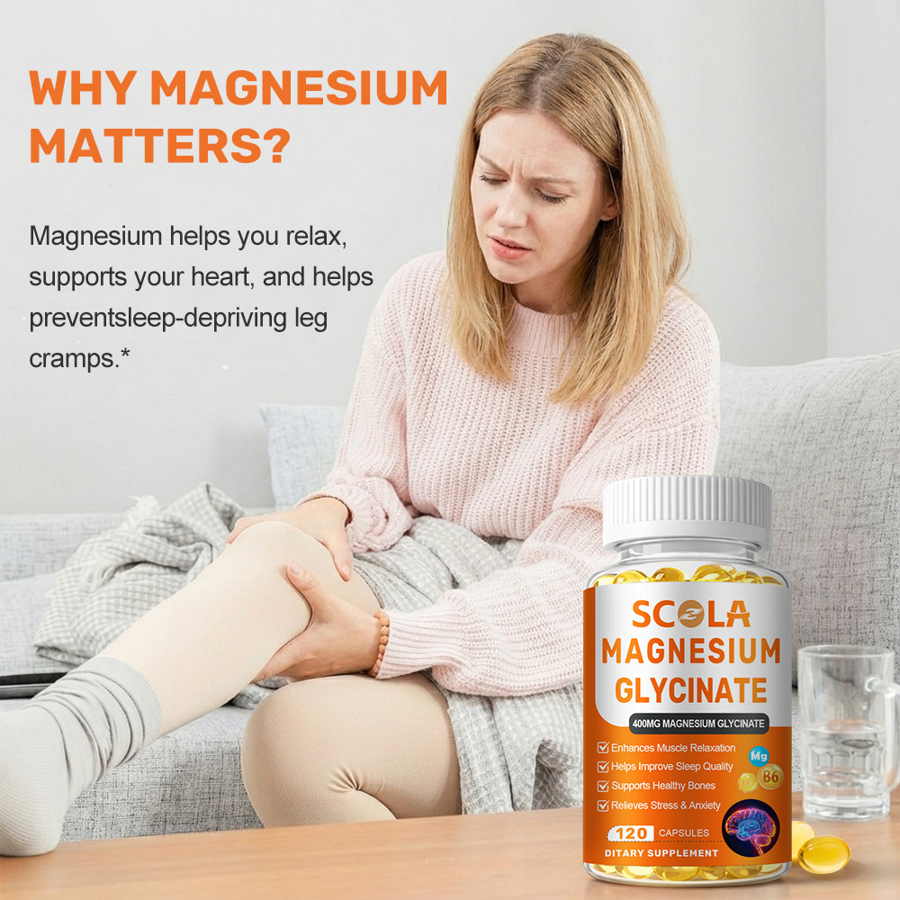 Magnesium Glycinate Capsules 400mg Per Serving – Highest Potency Capsules