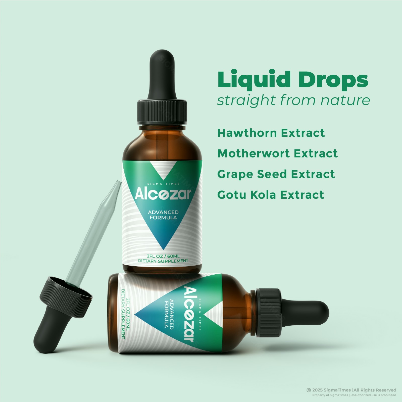 Alcozar Drops, Natural Liquid Supplement, Health & Balance Wellness (30 servs)