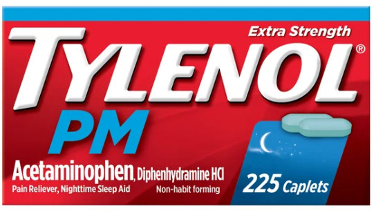 Tylenol PM Extra Strength Acetaminophen 500 Mg Pain Reliever & Sleep Aid, 225 Ct