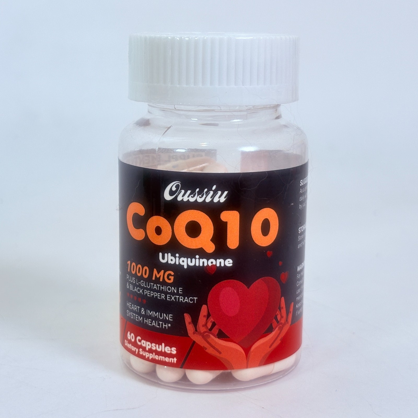 CoQ10 60 count Capsules Ubiquinone L-Glutathione Black Pepper Extract 60ct Blend