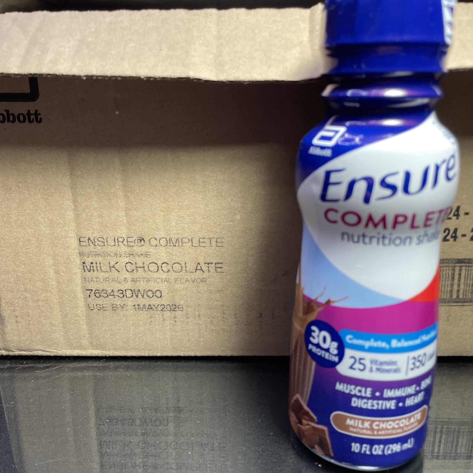 Ensure COMPLETE Chocolate Nutrition Shake, Meal Replacement, 10 Fl Oz 24 bottles