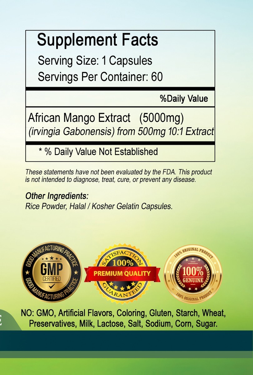 African Mango 5000mg 60 Capsules