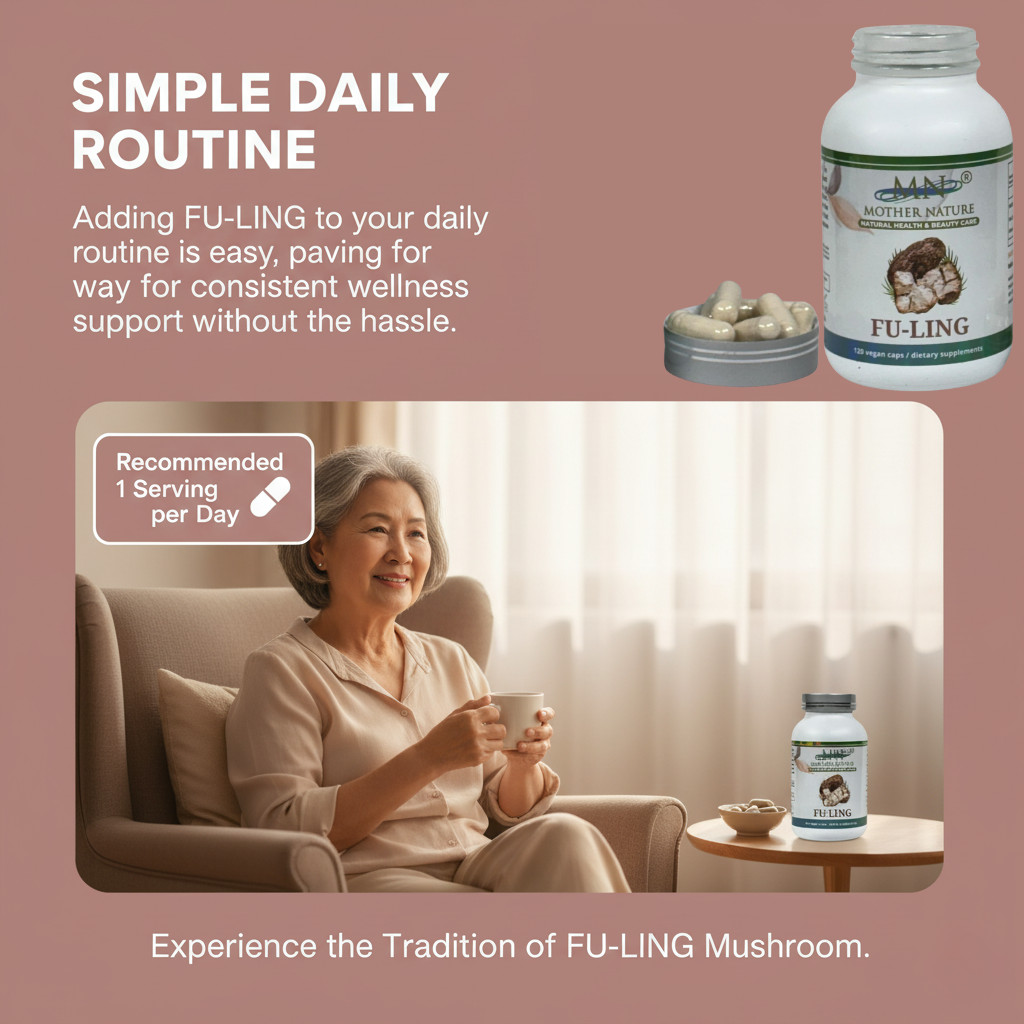 Organic Fu-Ling Mushroom 120 Vegan Capsules Poria Cocos Immune Digestive Support