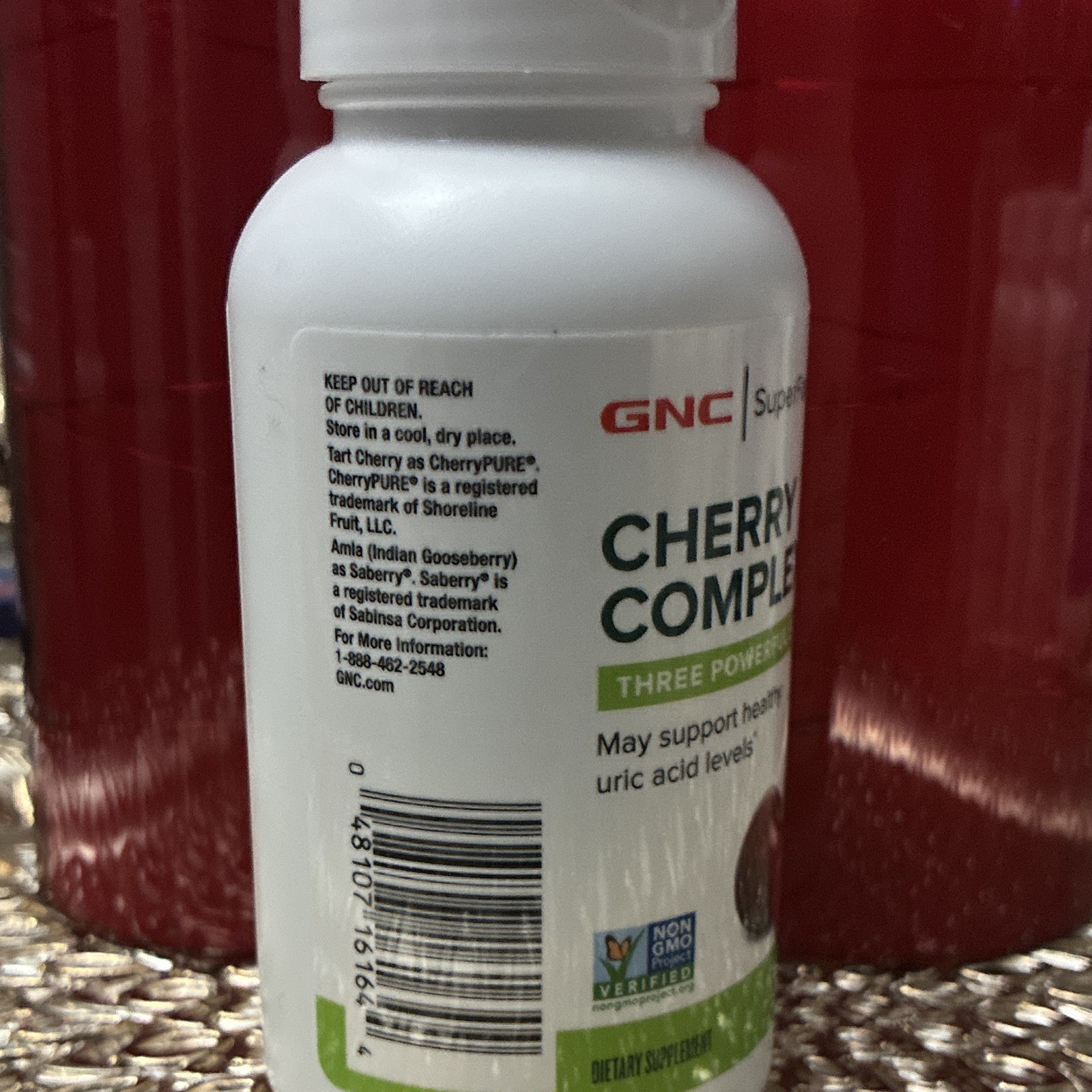GNC SuperFoods Cherry Complex 90 Vegan Capsules Gluten-Free Non-GMO