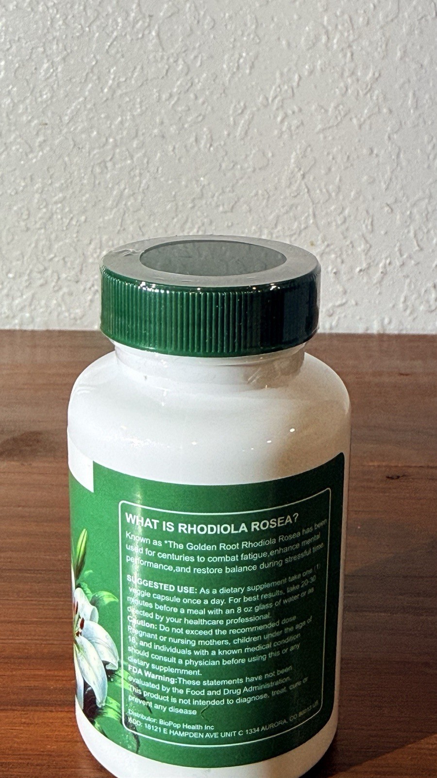 Floraviva Rhodiola Rosea Extract 500mg 60 Capsules Vegan Gluten-Free Non-GMO