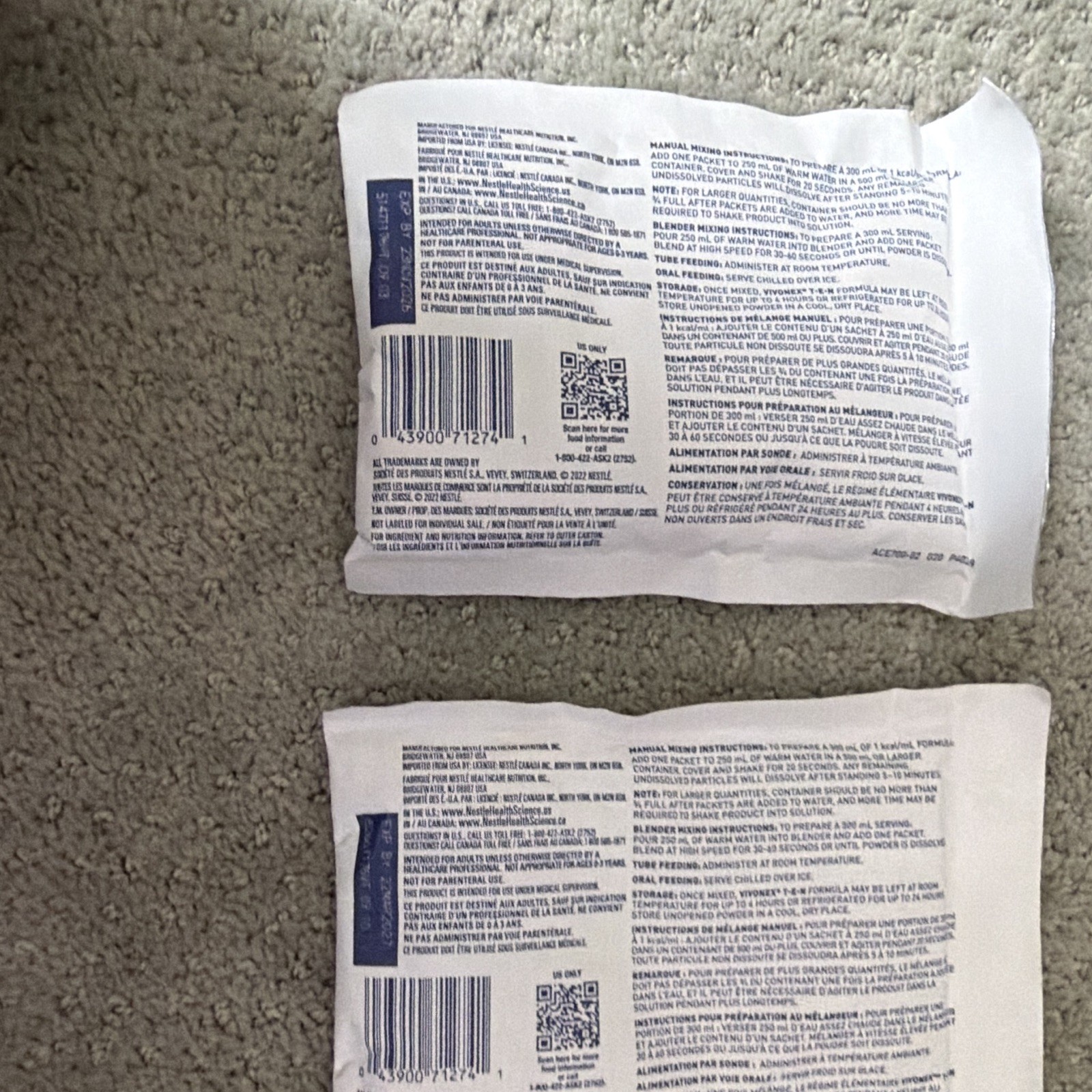Nestlé VIVONEX T.E.N Unflavored Lactose-Free Elemental Powder 70g Packet