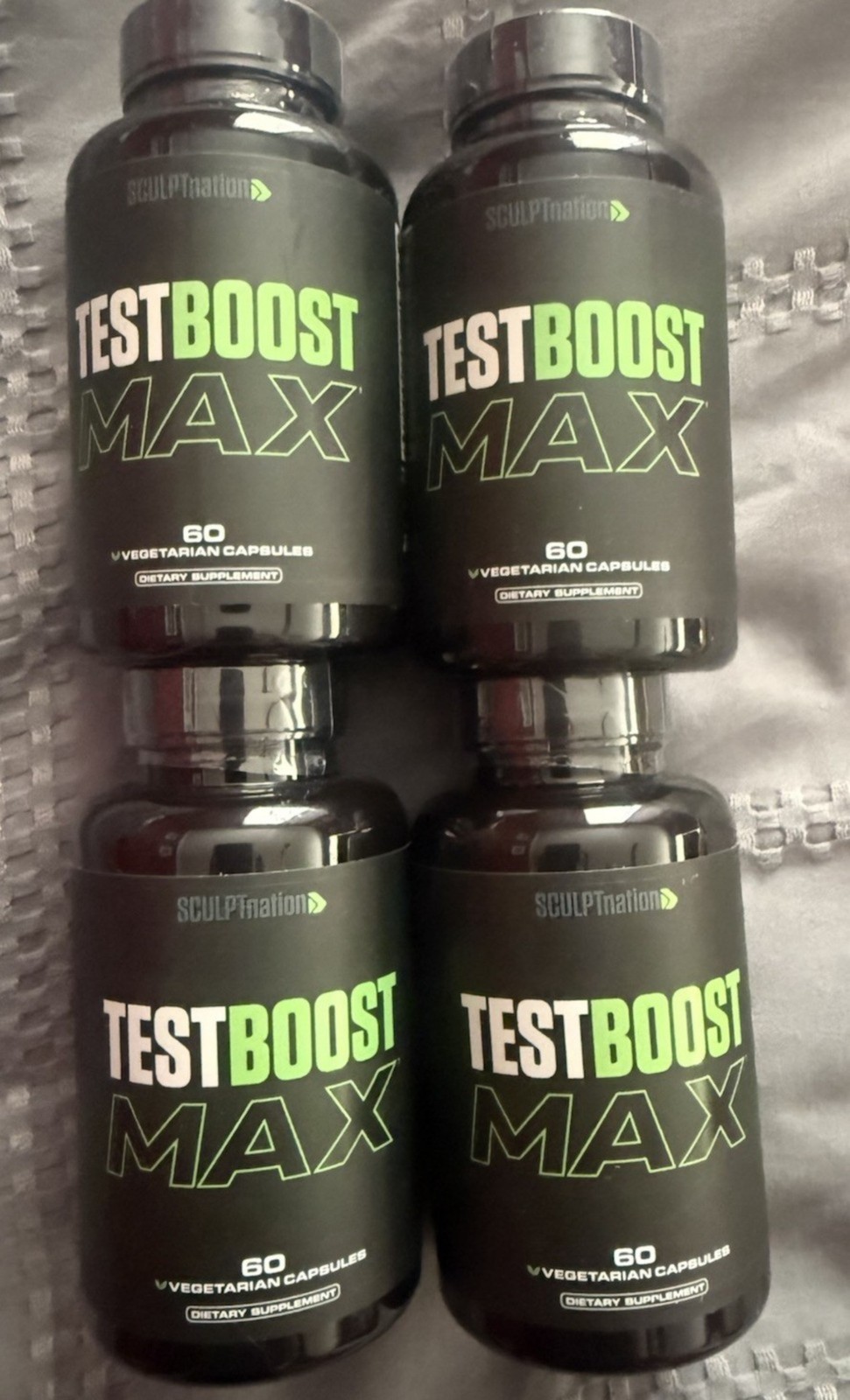 4 xSCULPTnation TestBoost Max 60 Vegetarian Capsules Zinc Tribulus Ashwagandha