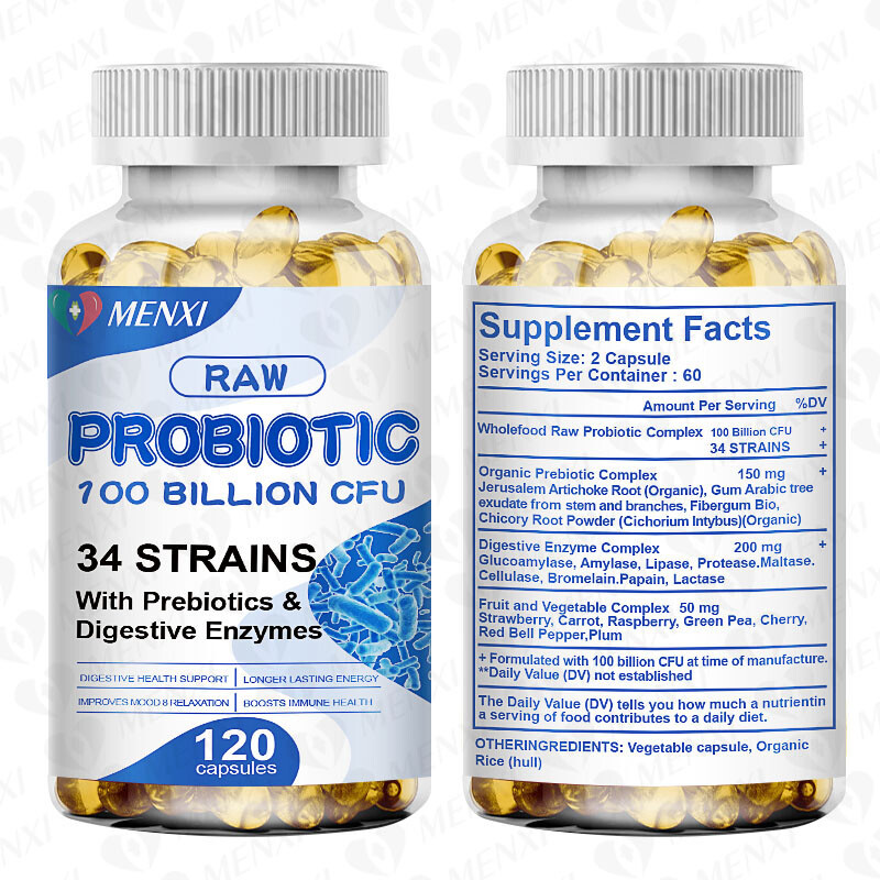 Prebiotic&Probiotics Gas,Digestive Enzymes Constipation&Bloating Relief MX