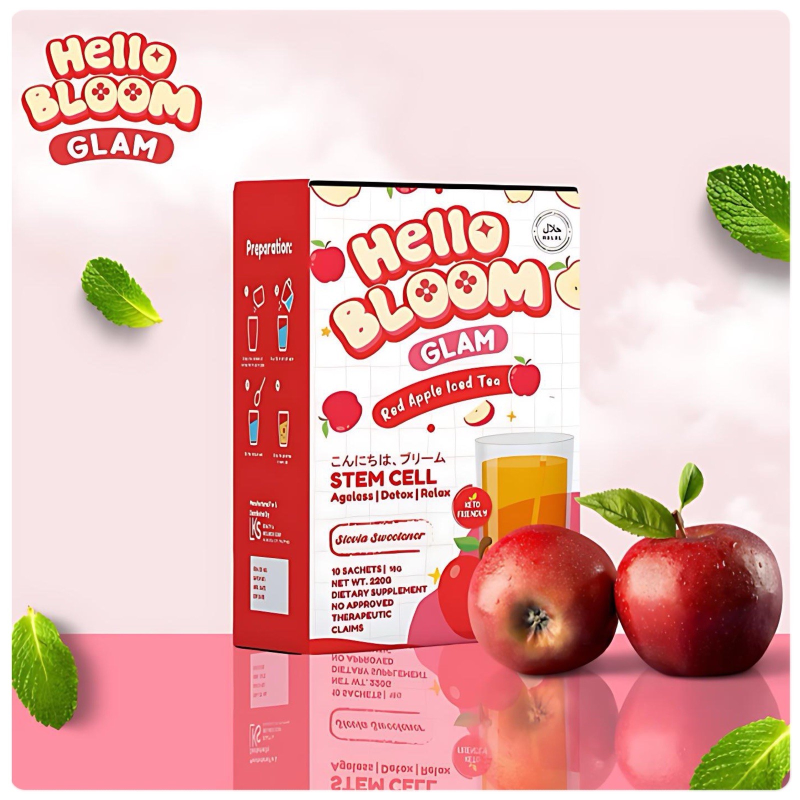 Hello BLOOM GLAM Red Apple Iced Tea