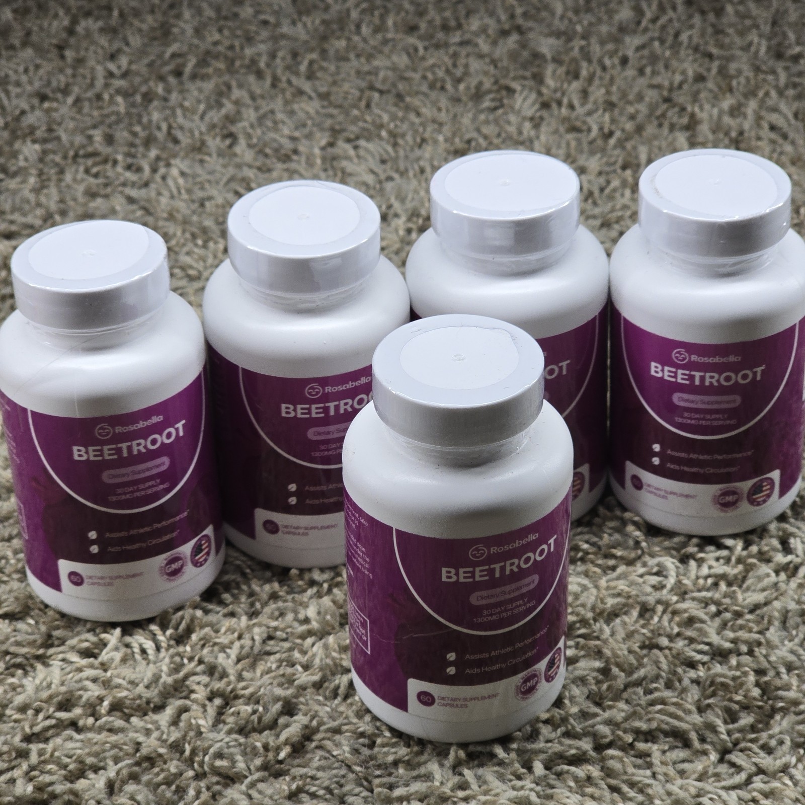 Rosabella Organic Beet Root Capsules Lot Of 5 Exp 2027-2028 Sealed New Beetroot