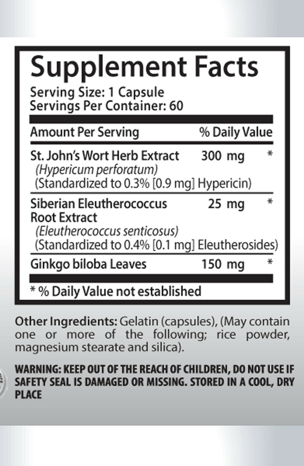 brain boosting pills – ST JOHN’S WORT EXTRACT – anti depressant 1B