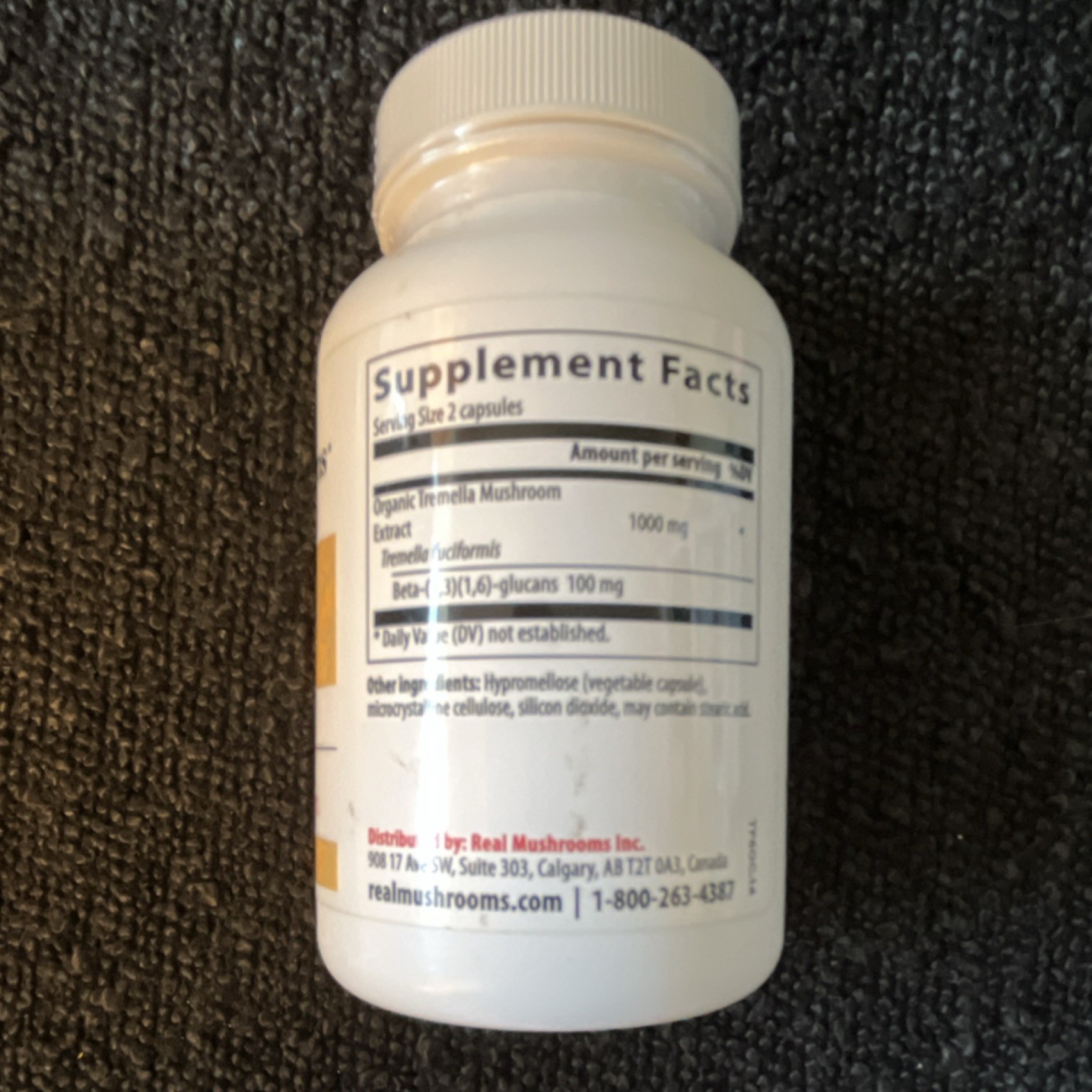 Real Mushrooms Tremella Mushroom Extract 1000mg 120 Capsules Rejuvenation