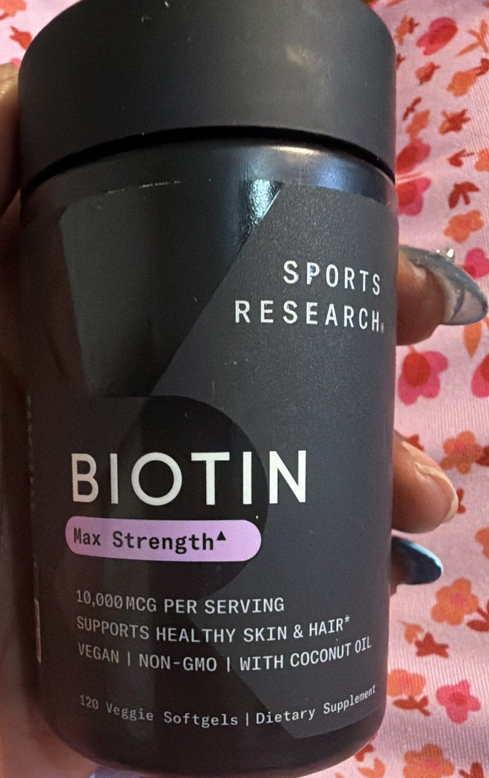 Sports Research Biotin 10,000mcg 120 Softgels Vegan Non-GMO Gluten-Free