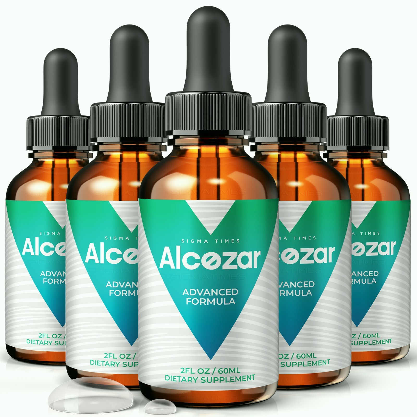 Alcozar Drops, Natural Liquid Supplement, Health & Balance Wellness – 5 Pack