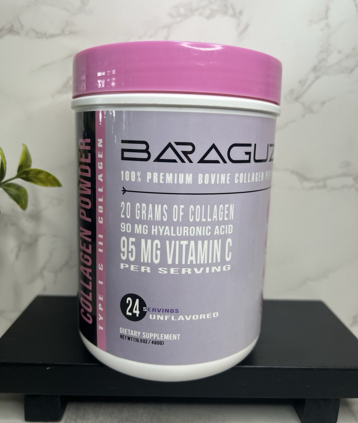 Baraguz Collagen + Vit C & Hyaluronic Acid Unflavored 24 Serv Exp 09/2027