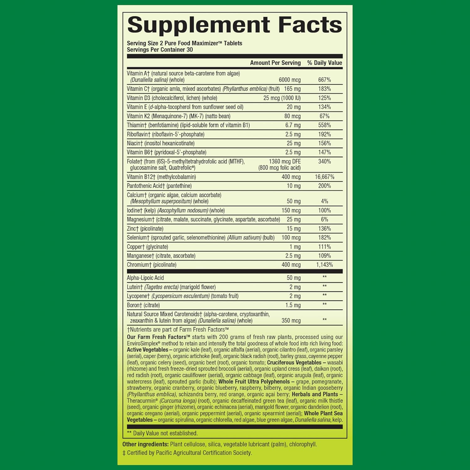 Natural Factors Whole Earth&Sea Pure Food Women’s 50+Multivit&Mineral,60 Tabs