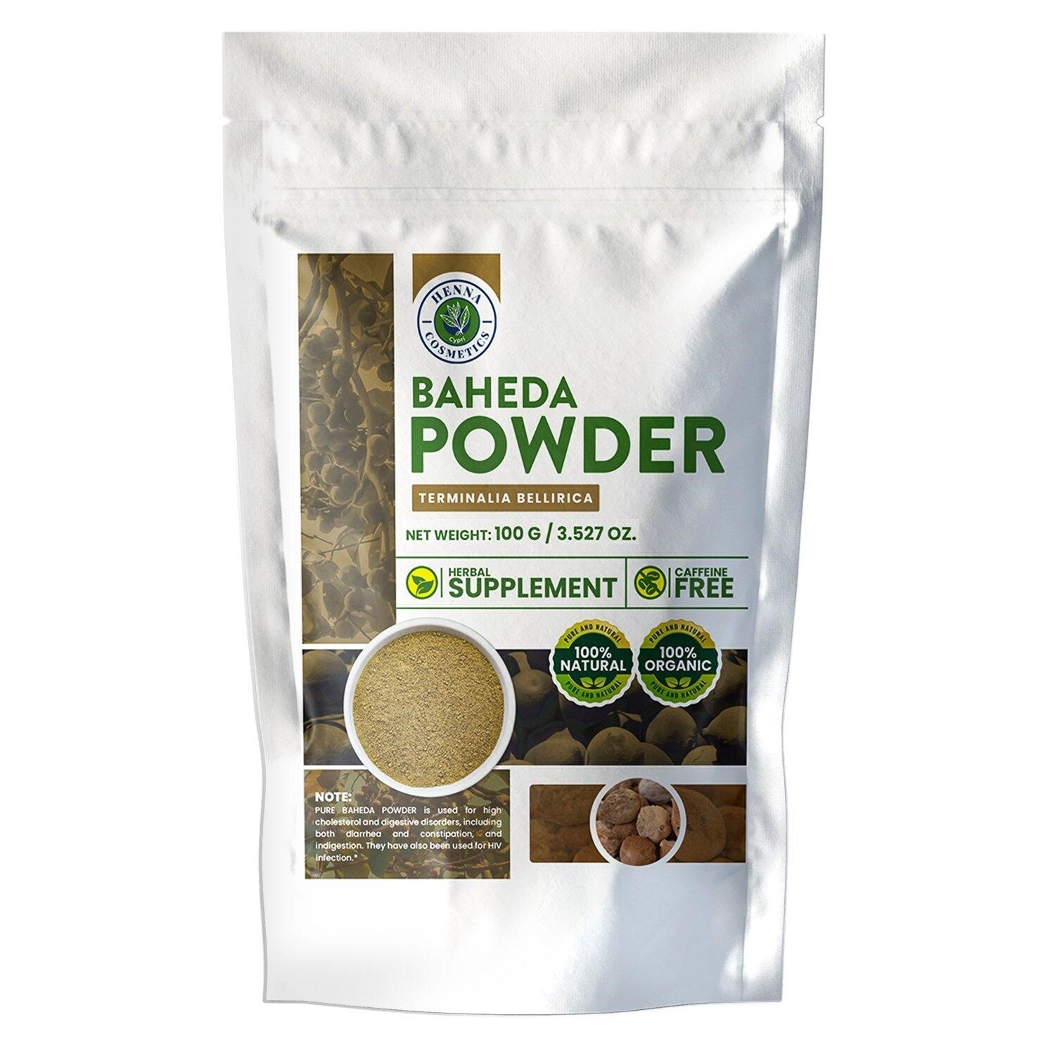 Baheda Powder (Bibhitaki) | 100 Grams (3.53 Ounces) For Hair & Skin