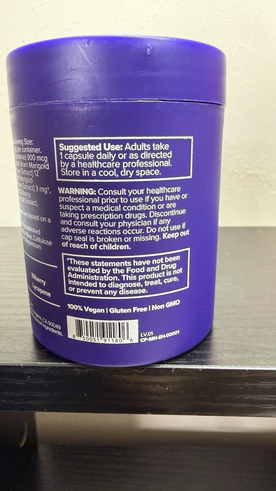 O Positiv Meno Eye Health Capsules Women 40+ Vegan Gluten-Free Non-GMO 30