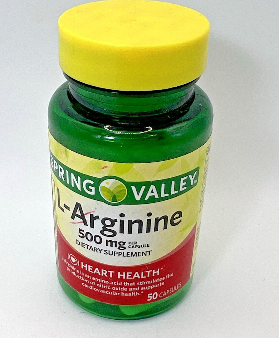 Spring Valley L – Arginine 500 mg 50ct heart health Capsules Exp 10/26 B83