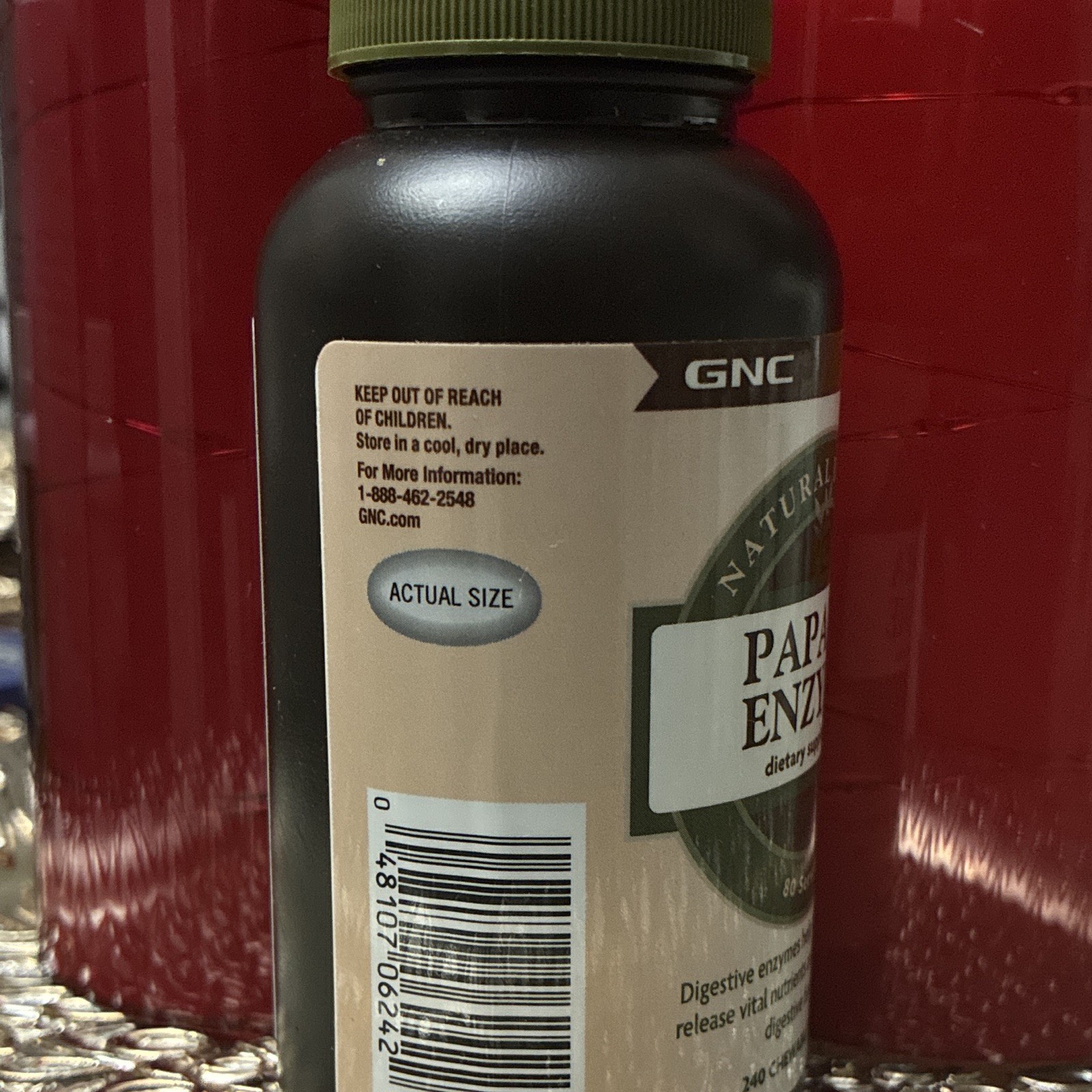 GNC Papaya Enzyme Digestive Support 240 Chewable Tablets Gluten-Free Papaya