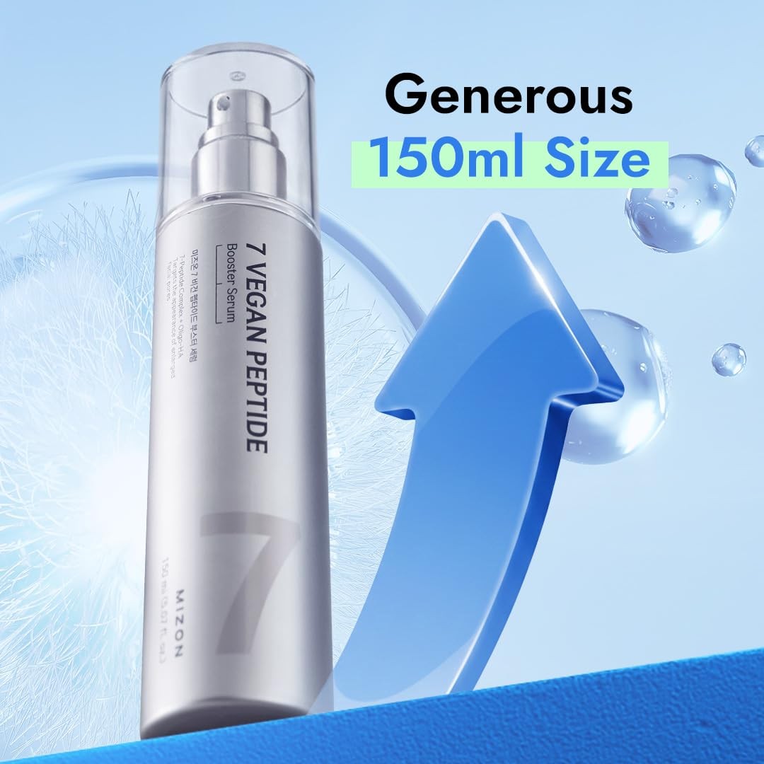 MIZON 7 Vegan Peptide Booster Serum, 5.07 fl Fl Oz (Pack of 1), Metallic