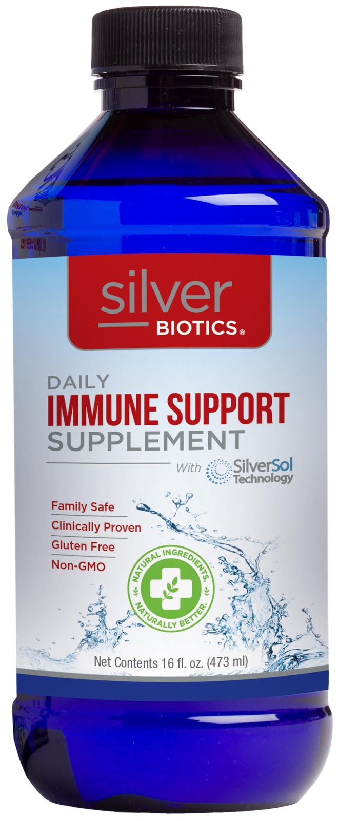 Colloidal Silver 10 PPM Immune Support Natural Liquid 16 Fl Oz