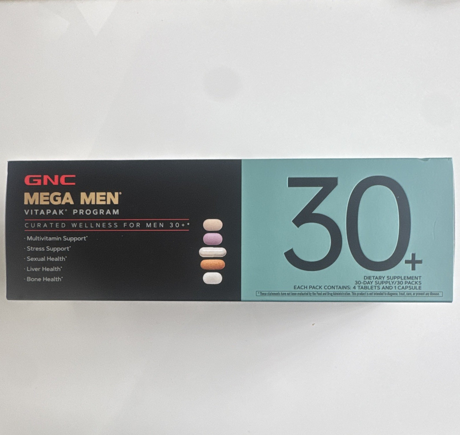 GNC Mega Men Vitapak Program 30+ Men’s Multivitamin Supplement 30 Packs