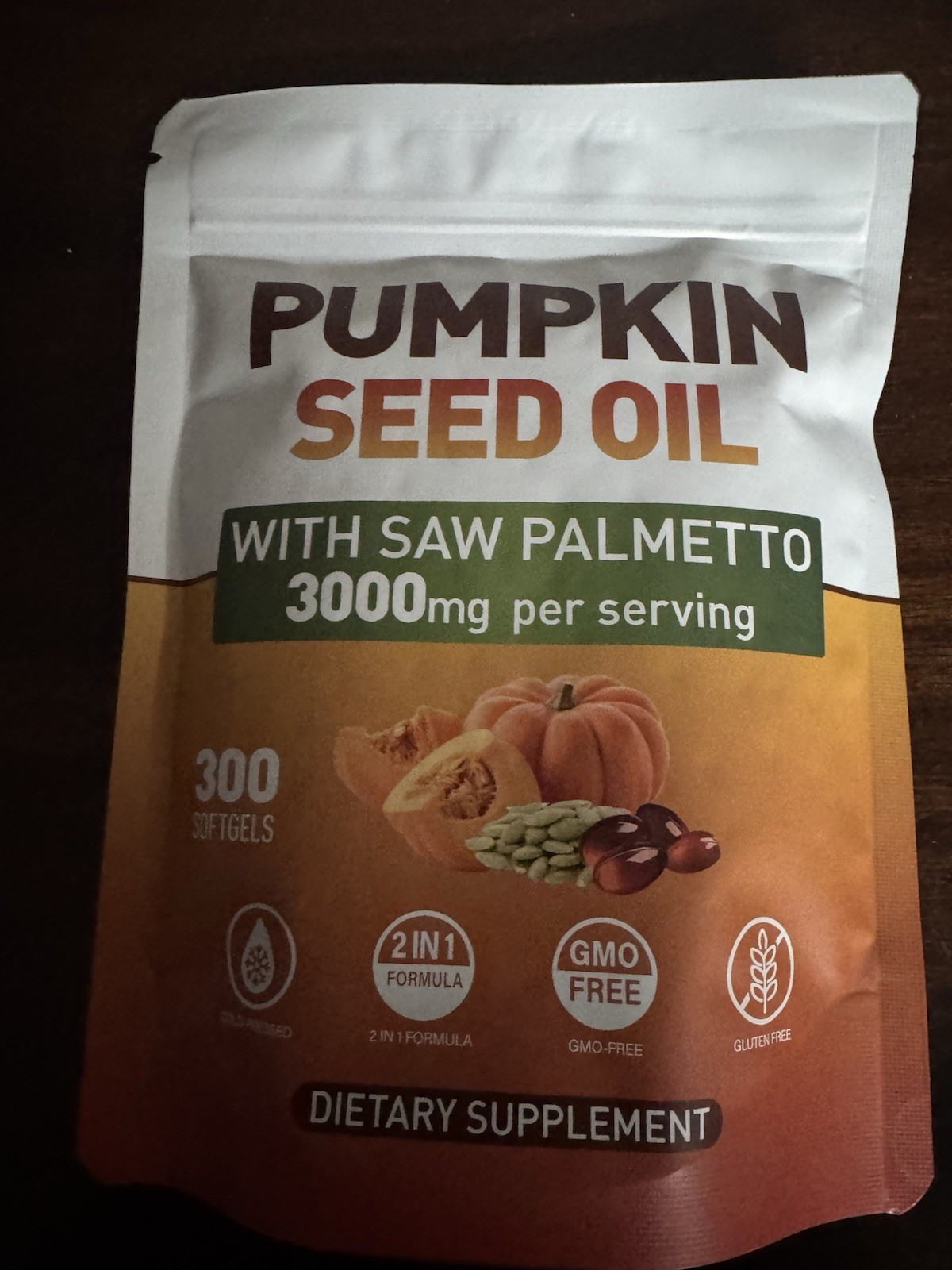 SUOOCH Pumpkin Seed Oil & Saw Palmetto 3000mg 300 Softgels GMO-Free Gluten Free